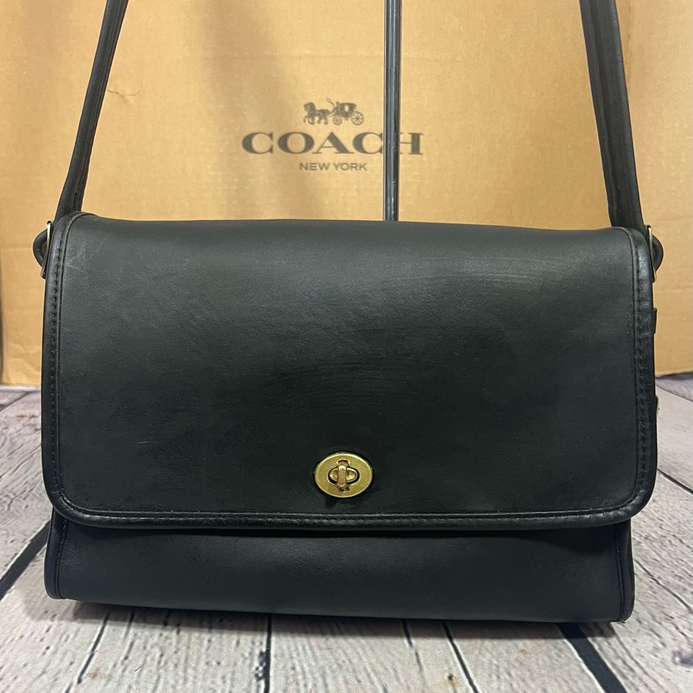 Vintage COACH 9795 Spectator Bag Black Leather Made in NYC ‘80s RARE Treasure!
